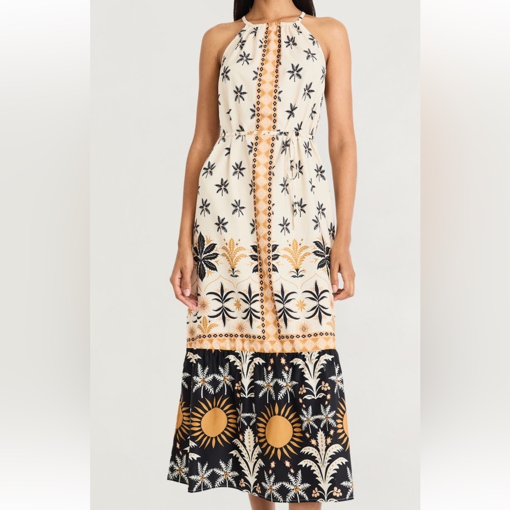 Bohemian Black and Gold Patterned Dress